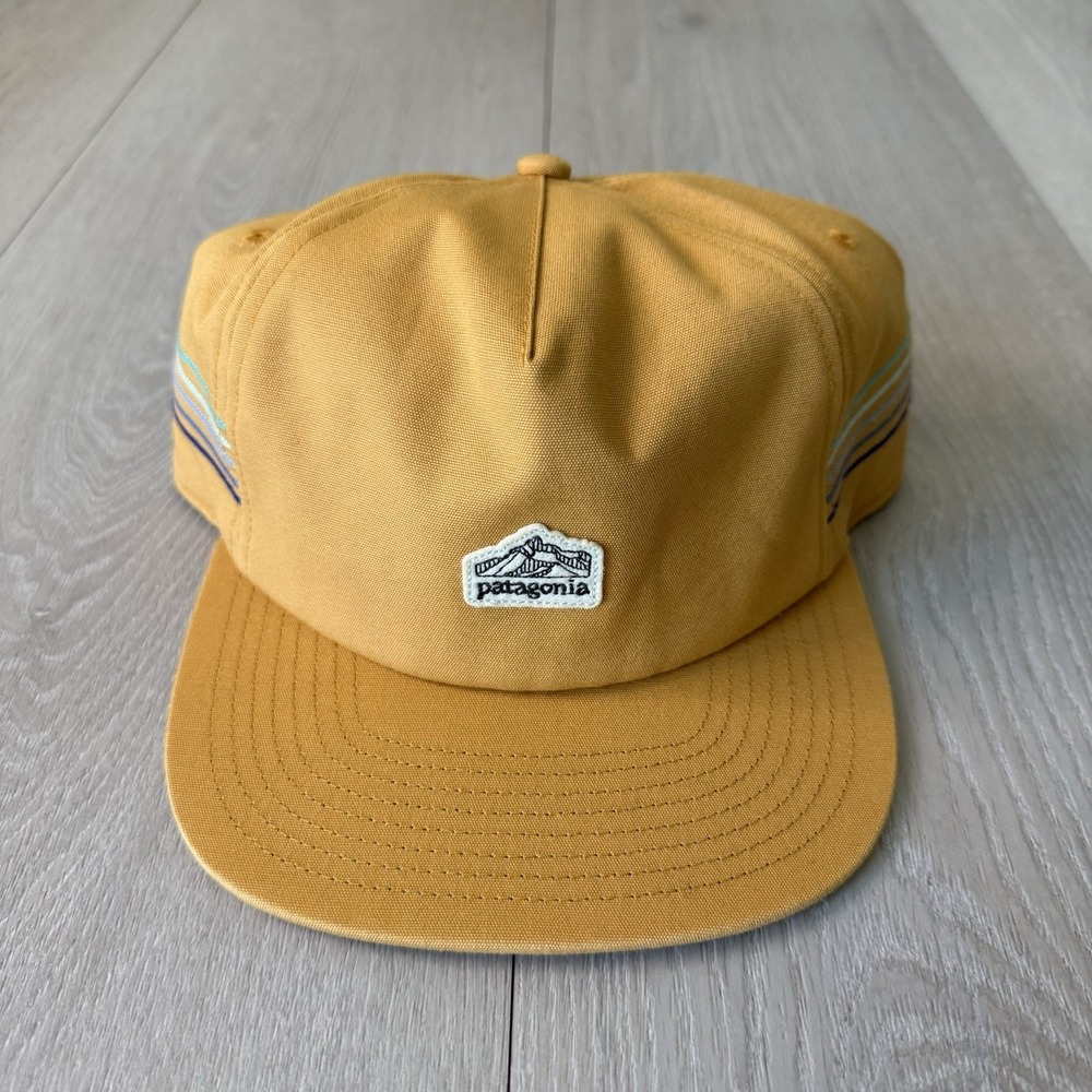 Patagonia Netplus Baseball Cap Unisex One Size Embroidered Logo Gold Yellow
